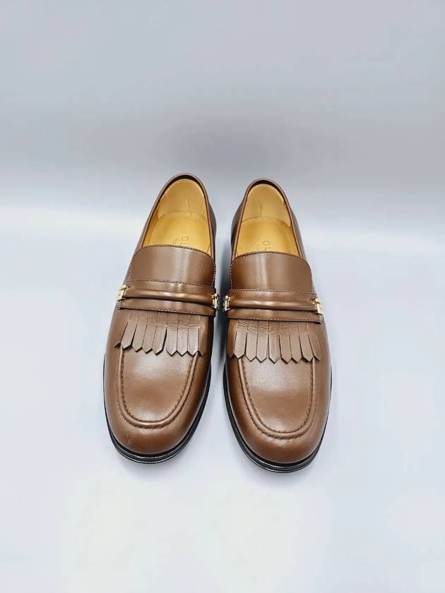 Mirror G Leather Loafers Brown - GUCCI - BALAAN 3