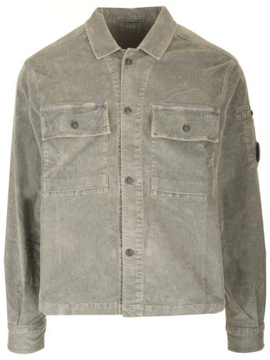 Corduroy Button Utility Shirt Jacket Green - CP COMPANY - BALAAN 1