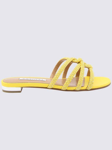 Aquazzura Yellow Leather Sandals - AQUAZZURA - BALAAN 1