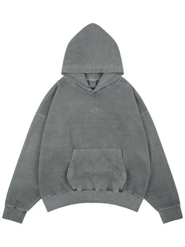 2024 F W Unisex Vintage Pigment Washed Hooded Sweatshirt Gray - MAVRK - BALAAN 1