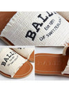 Embroidered Logo Bianca Flat Fabric Slippers Beige - BALLY - BALAAN 6