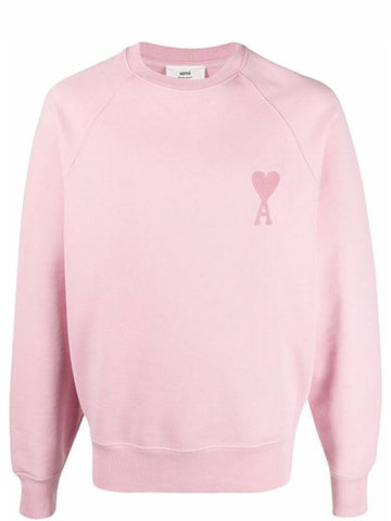 Heart Logo Overfit Sweatshirt Pink - AMI - BALAAN 1