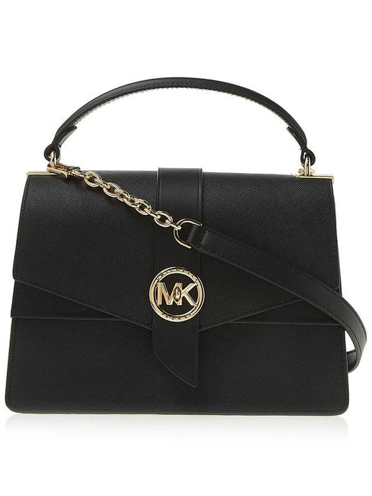 Greenwich Saffiano Strap Medium Shoulder Bag Black - MICHAEL KORS - BALAAN 2