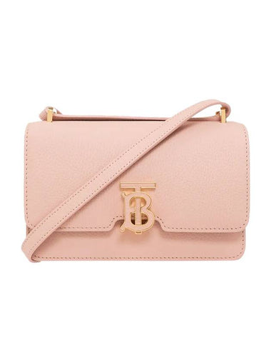 Logo Plaque Leather Cross Bag Dusky Pink - BURBERRY - BALAAN 1