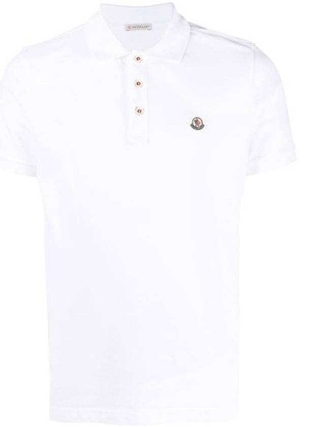 Logo Patch Polo Shirt White - MONCLER - BALAAN 2