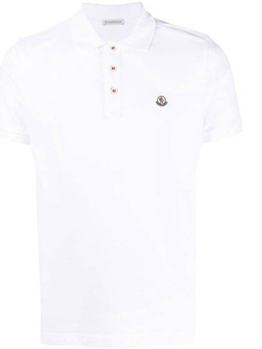 Logo Patch Polo Shirt White - MONCLER - BALAAN 2