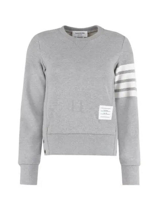 Engineered 4 Bar Stripe Loopback Jersey Knit Crewneck Sweatshirt Light Grey - THOM BROWNE - BALAAN 2