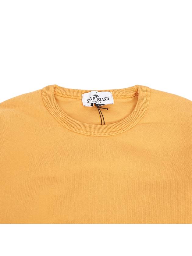 Kids Organic Cotton Fleece Sweatshirt Yellow - STONE ISLAND - BALAAN 4