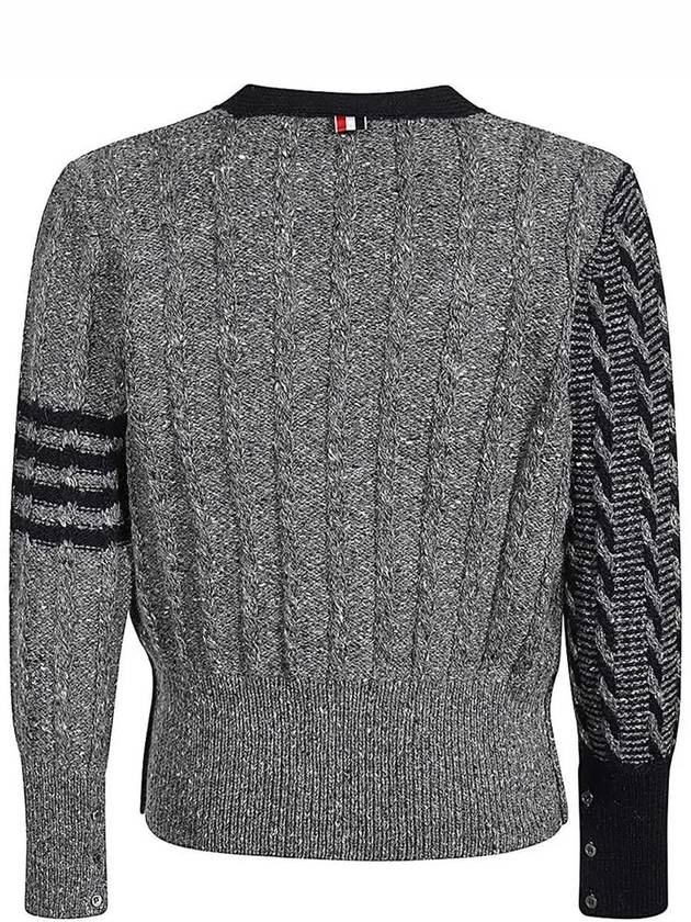 Twisted cable Vneck cardigan MKC486F Y1506 035 - THOM BROWNE - BALAAN 3