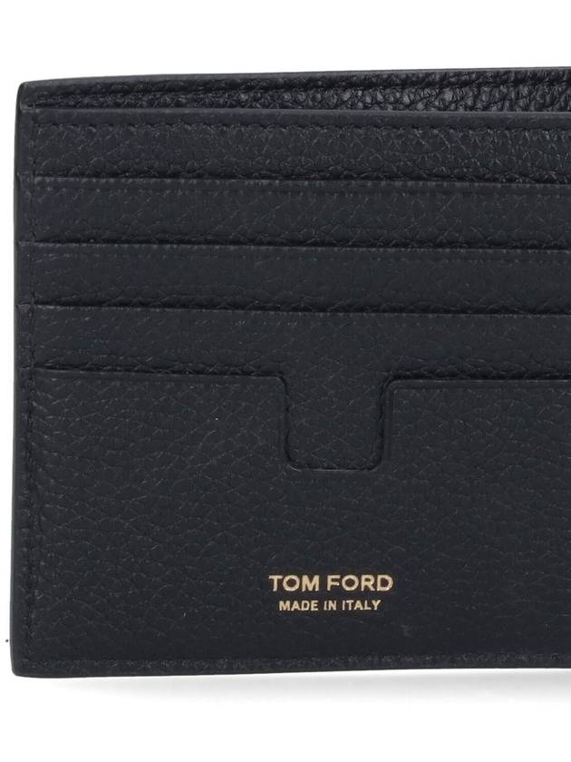 Men's T-Line Small Grain Leather Half Wallet Black - TOM FORD - BALAAN 5