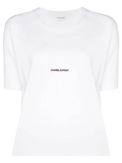 Rive Gauche Short Sleeve T-Shirt White - SAINT LAURENT - BALAAN 2