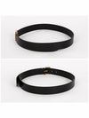 Metal Buckle Logo Leather Belt Black - MIU MIU - BALAAN 4