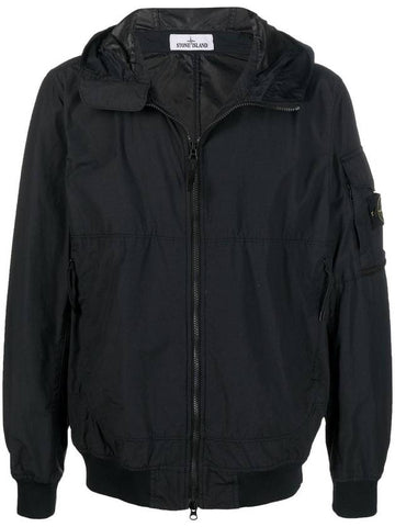 Men's Wappen Patch Naslan Watro Hooded Jacket Black - STONE ISLAND - BALAAN 1