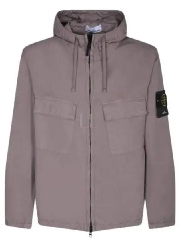 Cotton Twill Stretch Hooded Jacket Dove Grey - STONE ISLAND - BALAAN 2