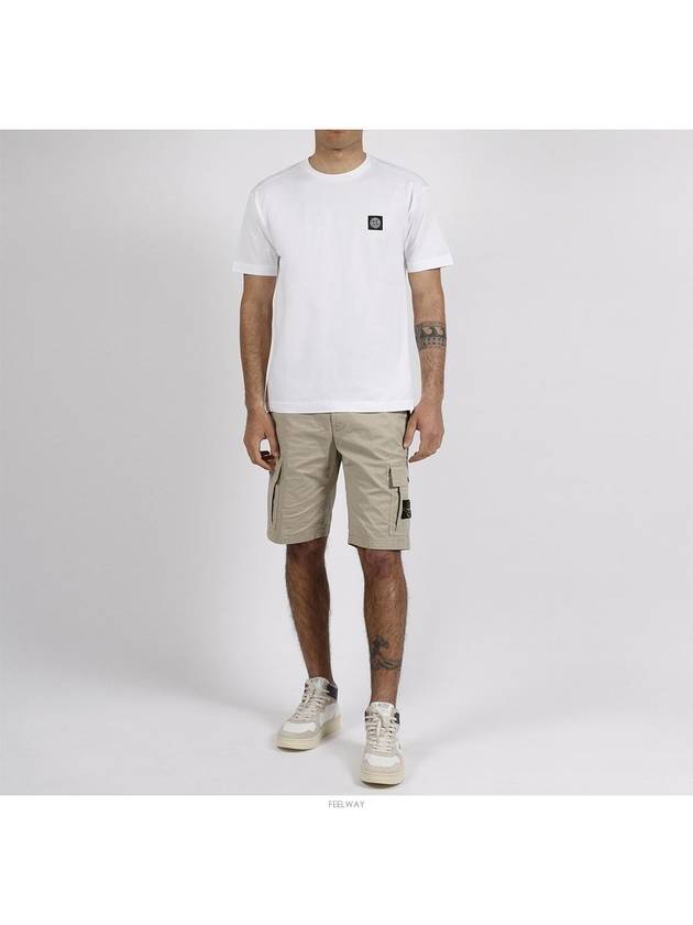 Logo Patch Short Sleeve T-Shirt White - STONE ISLAND - BALAAN 3