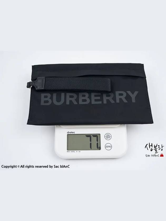 Logo Print Nylon Clutch Bag Black - BURBERRY - BALAAN 11