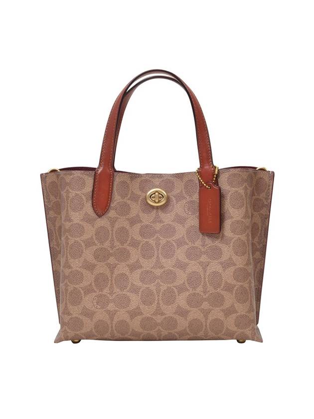 Willow 24 Monogram Tote Bag Brown - COACH - BALAAN 1