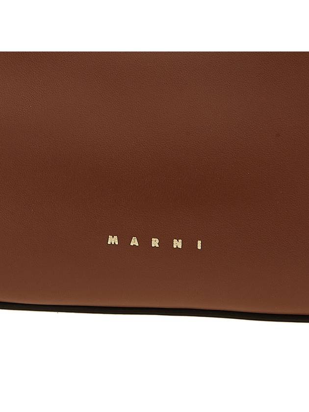 Two-Tone Milano Leather Small Shoulder Bag Brown - MARNI - BALAAN 9