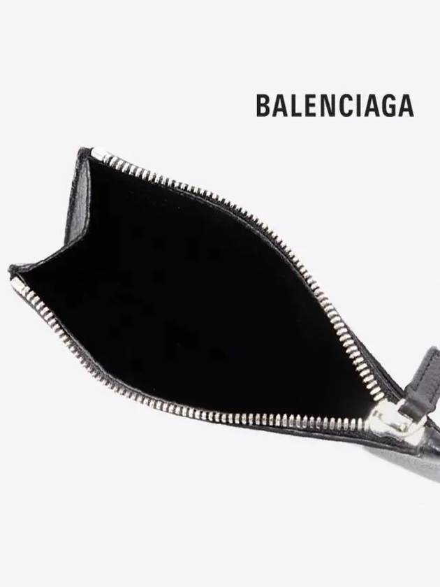 Zipper Leather Card Wallet Black - BALENCIAGA - BALAAN 5