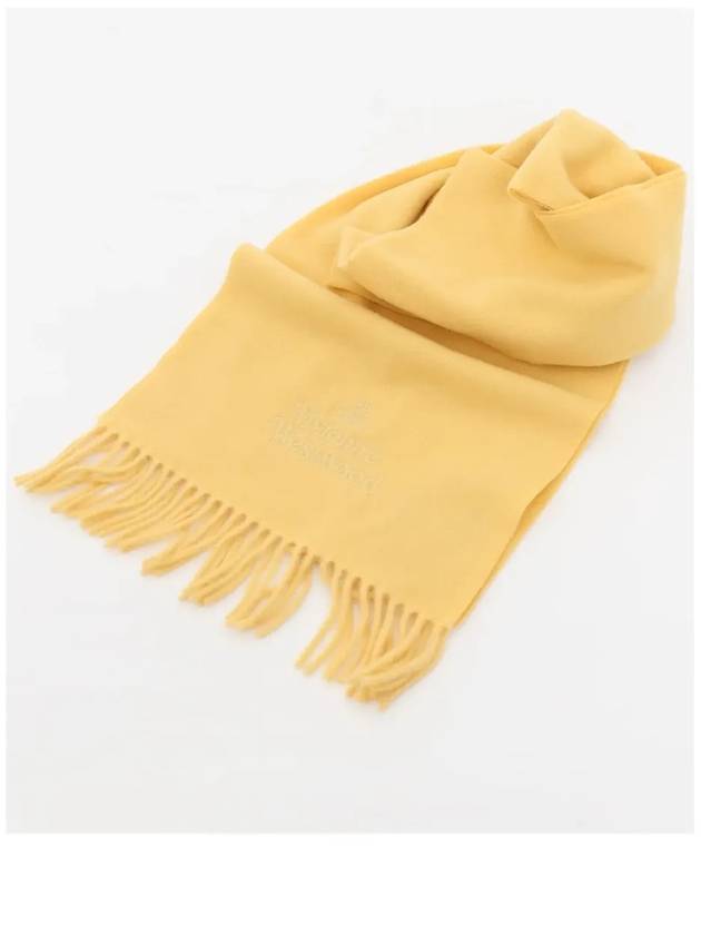 Logo Wool Fringe Muffler Yellow - VIVIENNE WESTWOOD - BALAAN 3