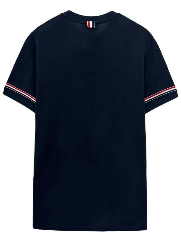 24SS Light Armband Collar Short Sleeve TShirt MJS247A 415 - THOM BROWNE - BALAAN 2