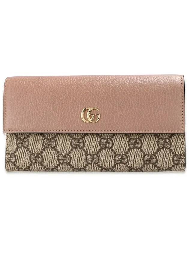 GG Marmont Continental Wallet Dusty Pink Leather GG Supreme - GUCCI - BALAAN 3