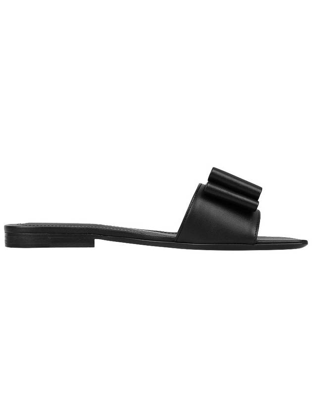 Double Bow Slippers Black - SALVATORE FERRAGAMO - BALAAN 5