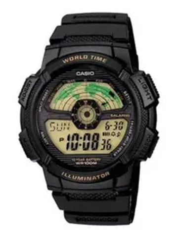 Youth World Time Rubber Quartz Watch Black - CASIO - BALAAN 1