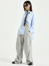 Shirring Sweat Wide Pants Gray - RAWMANTICS - BALAAN 1