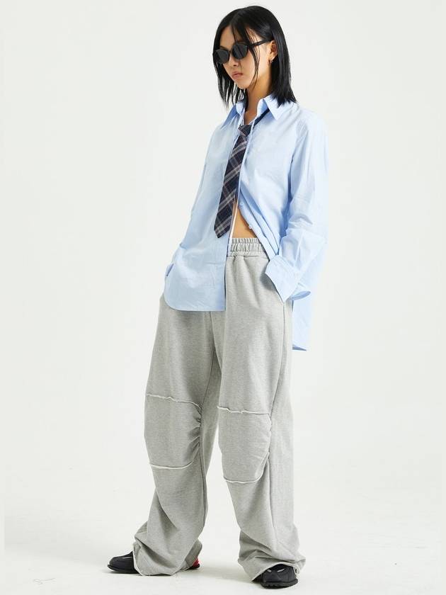 Shirring Sweat Wide Pants Gray - RAWMANTICS - BALAAN 2