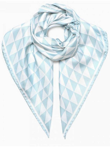 Triangle Print Scarf Sky Blue - PRADA - BALAAN 1