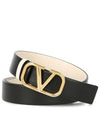 V Logo Signature Reversible Belt Black - VALENTINO - BALAAN 2