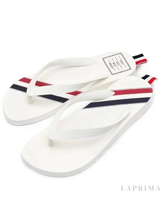 Three Stripe Flip Flops White - THOM BROWNE - BALAAN 5