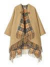 Check Wool Cape Sand - BURBERRY - BALAAN 1