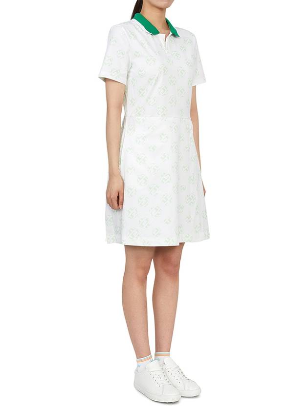 Women's Katherine Mini Dress White Green - J.LINDEBERG - BALAAN 7