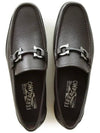 Gancini Suede Moccasin Loafers Dark Brown - SALVATORE FERRAGAMO - BALAAN 5