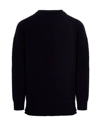 Crew Neck Cable Knit Top Navy - MAISON MARGIELA - BALAAN 1