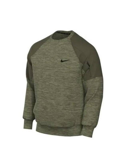 Therma Novelty Crewneck Sweatshirt Khaki - NIKE - BALAAN 2