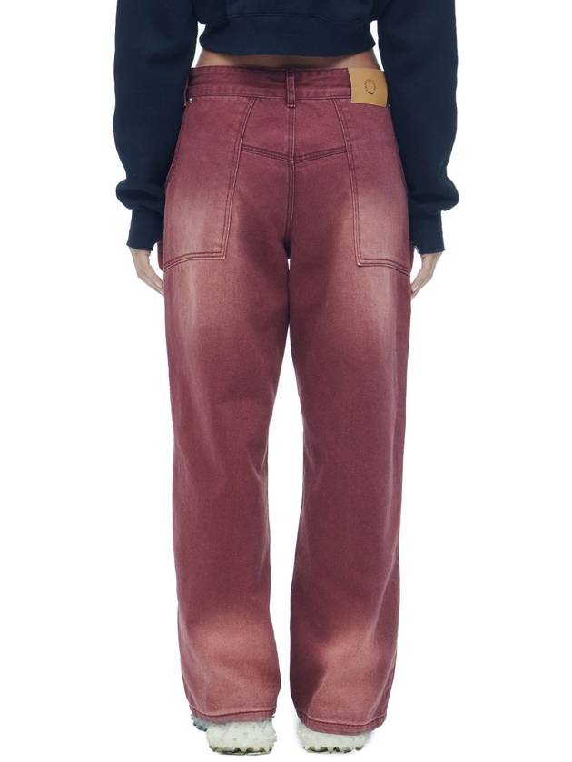 WINE TURN UP LOGO BELT LOW RISE CATION PANTS - DILETTANTISME - BALAAN 6