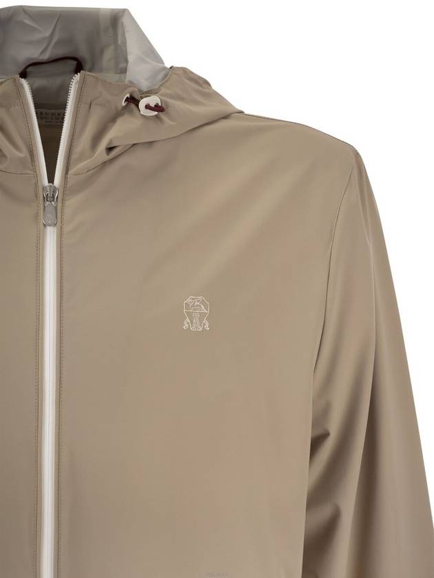 Embroidered Logo Zip-up Hoodie Sand - BRUNELLO CUCINELLI - BALAAN 3