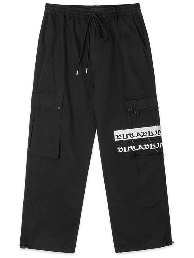 Street Patch Graffiti Logo Cargo Pants Black - BLACKBLOND - BALAAN 1