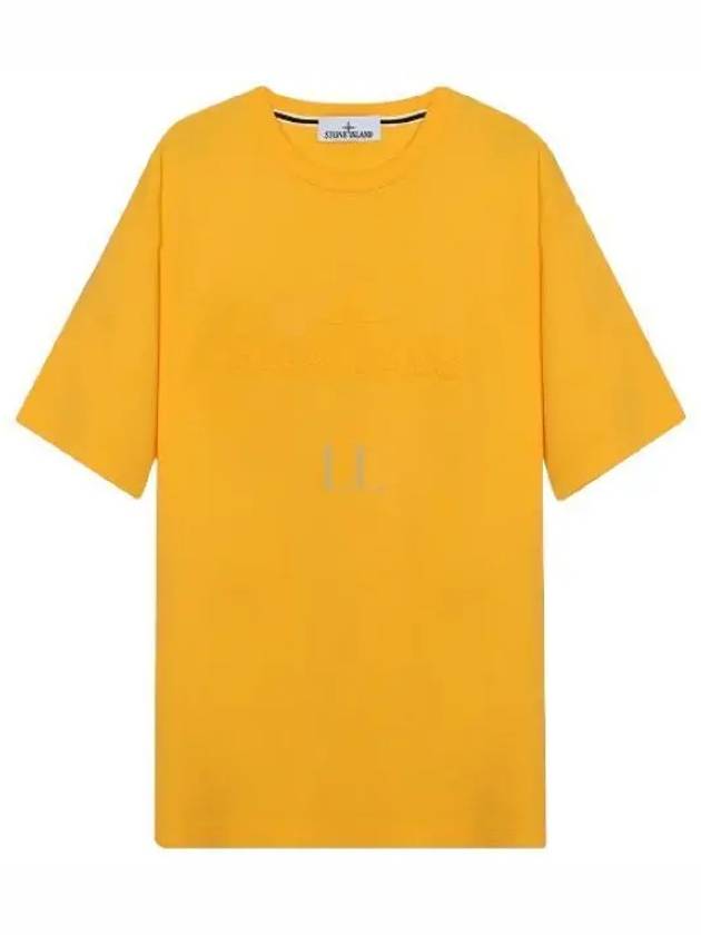 Men's Logo Short Sleeve T-Shirt Yellow - STONE ISLAND - BALAAN 2