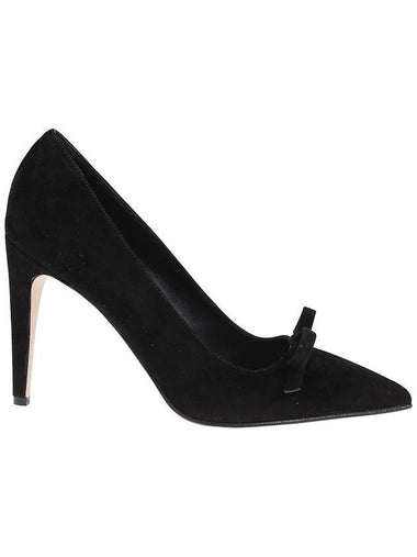 Women's Bow Suede Pumps Heels Black - RED VALENTINO - BALAAN 1