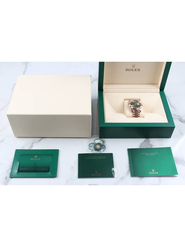 Day Date Olive Green Rose Gold Box 23 Years - ROLEX - BALAAN 2