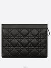 Caro Supple Cannage Calfskin Chain Zipper Cross Pouch Bag Black - DIOR - BALAAN 7