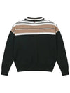 overfit color combination striped cardigan OF2813LABLACK - ONOFF - BALAAN 2