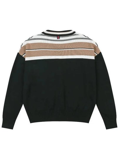 overfit color combination striped cardigan OF2813LABLACK - ONOFF - BALAAN 2