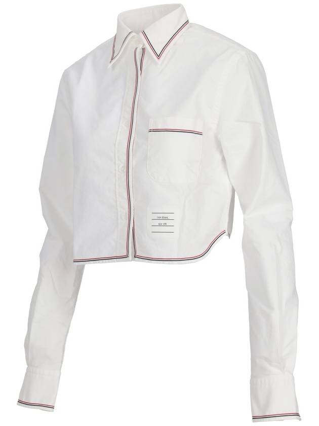 Classic cropped point collar shirt white - THOM BROWNE - BALAAN 3