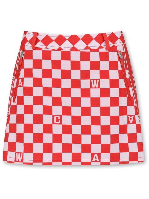 Women s checkerboard print A line culottes skirt - WAAC - BALAAN 1