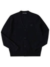 Keve Face Wool V-neck Cardigan Black - ACNE STUDIOS - BALAAN 2